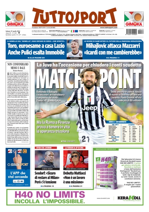 TUTTOSPORT 19 APRILE