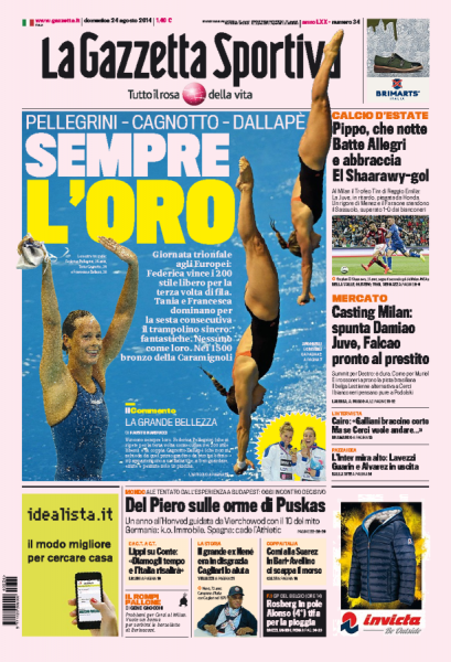 oggi gazzetta 24 agosto