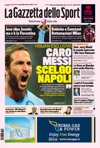 oggi gazzetta 6 ago