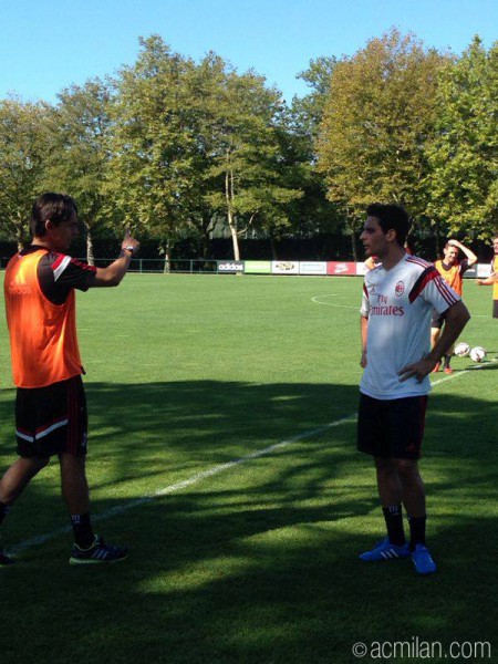 Giacomo Bonaventura e Filippo Inzaghi - fonte www.acmilan.com