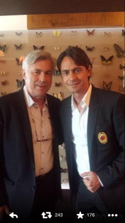 Filippo Inzaghi e Carlo Ancelotti - fonte Profilo Facebook Inzaghi