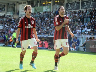 Andrea Poli e Adil Rami esultano per il gol contro il Cesena - fonte www.sportsmole.co.uk