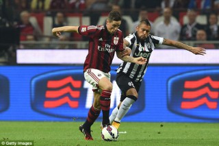 Fernando Torres e Arturo Vidal durante Milan-Juventus - fonte www.dailymail.co.uk