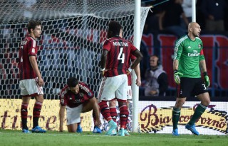 Bonera, Abbiati, Muntari, Poli, giocatori del Milan