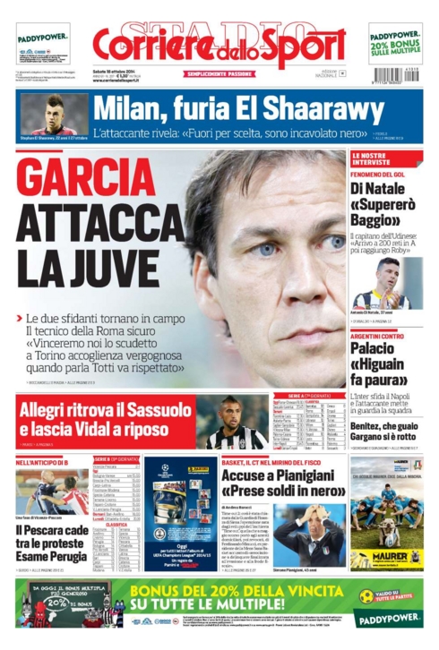 Prima pagina Corriere dello Sport (Fonte: funize.com) 