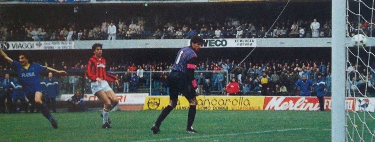 La rete di Pellegrini in Verona-MIlan del 1990 (Fonte: www.hellas1903.it) 