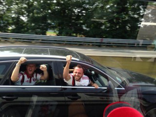Abate e Pazzini esultano dopo la vittoria sul Parma (fonte: facebook.com/IgnazioAbate)
