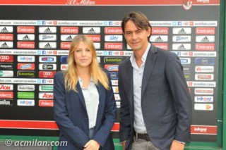 Barbara Berlusconi, ad del Milan, e Filippo Inzaghi, allenatore Milan