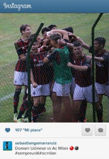 Sebastian Gamarra, centrocampista della Primavera del Milan - fonte Instagram