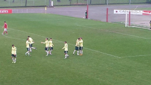 L'esultanza di Vido dopo il gol (dal nostro inviato Federico Albrizio)
