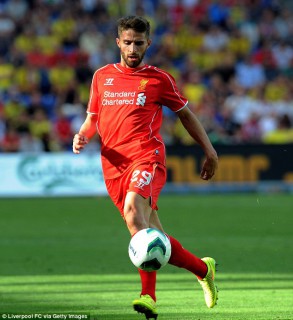 Fabio Borini, attaccante del Liverpool - fonte www.dailymail.co.uk