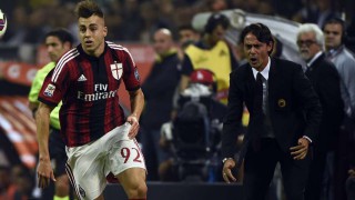 L'allenatore del Milan, Filippo Inzaghi, e l'attaccante del Milan, Stephan El Shaarawy