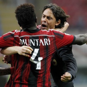 FIlippo Inzaghi e Sulley Muntari esultano - fonte foto: repubblica.it