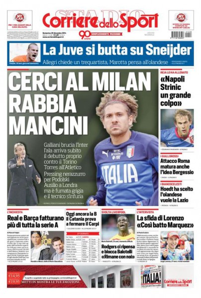 Prima pagina Corriere dello Sport, fonte foto corrieredellosport.it