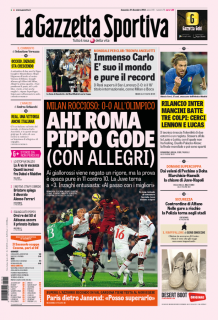 Prima pagina La Gazzetta dello Sport, fonte foto gazzetta.it
