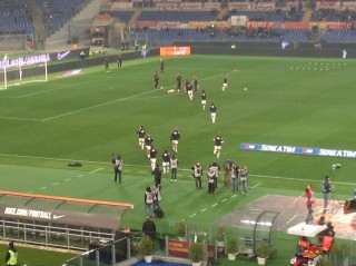 Ingresso in campo per Roma-Milan - fonte Renato Boschetti per PianetaMilan.it