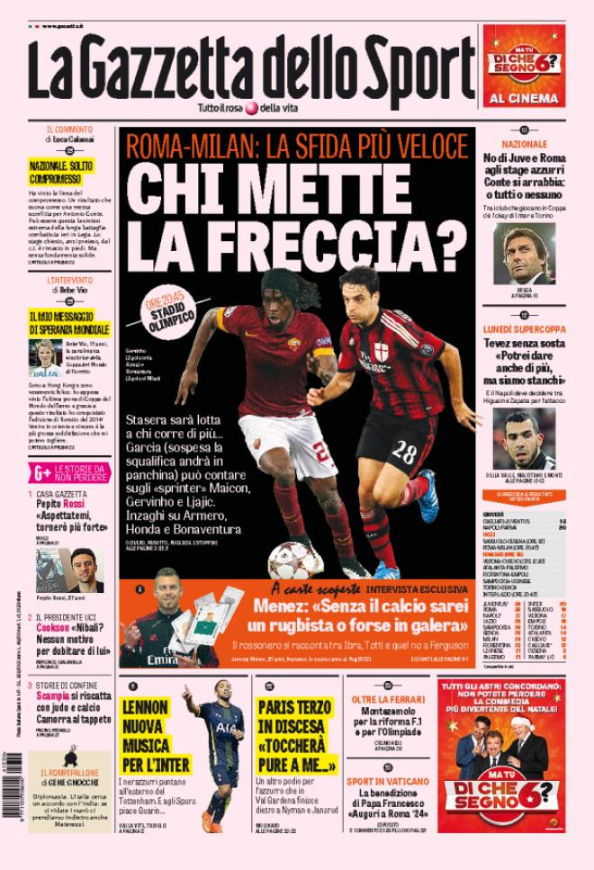 Prima pagina Gazzetta dello Sport (Fonte: giornalone.it)