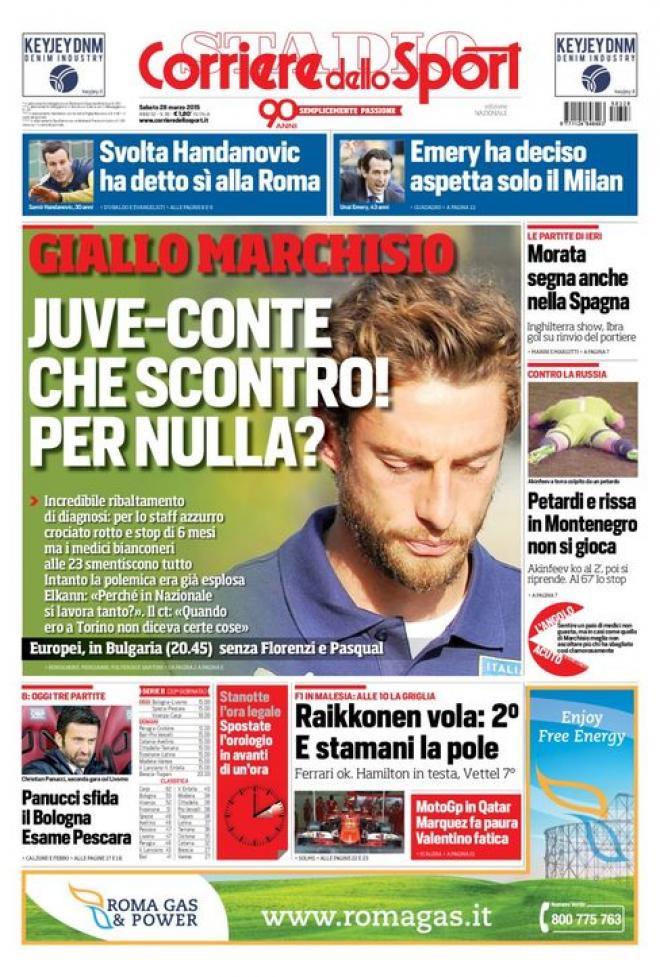 Prima pagina Corriere dello Sport (Fonte: giornalone.it) 