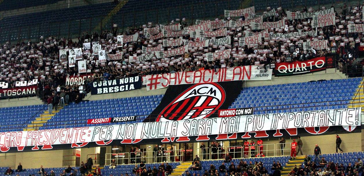 La protesta della Curva Sud (gazzetta.it)