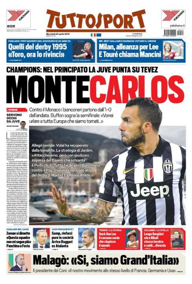 Prima pagina Tuttosport (Fonte: giornalone.it) 