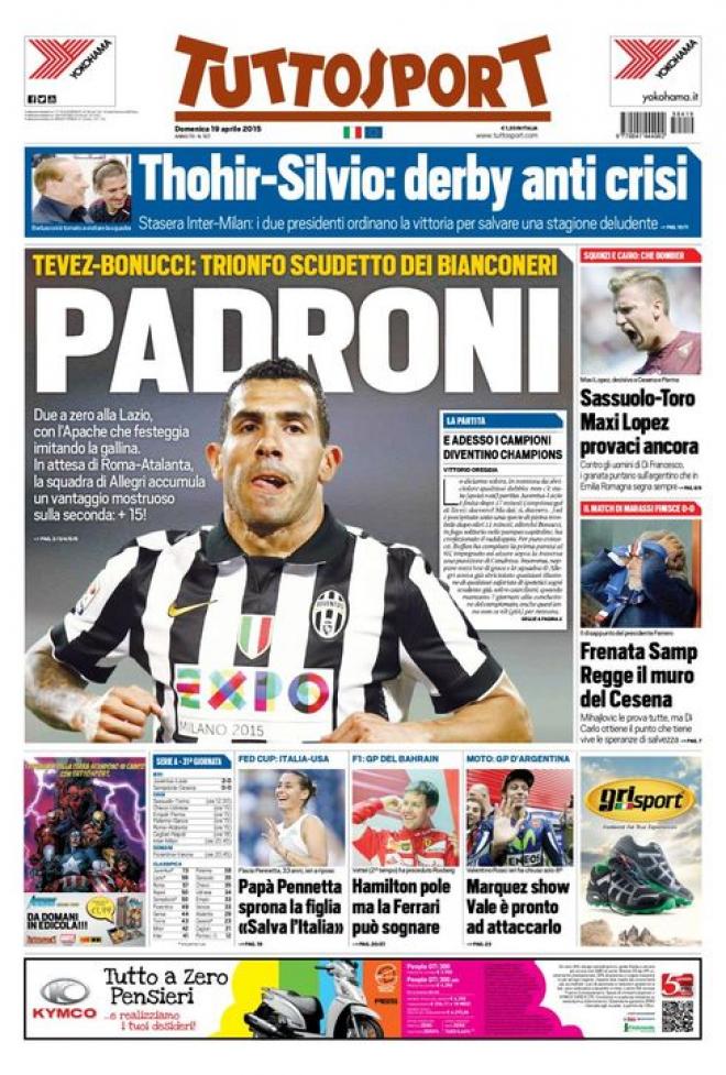 La prima pagina di Tuttosport (giornalone.it)