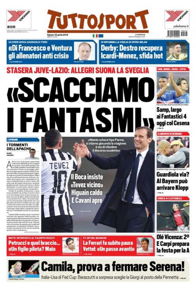 Prima pagina "Tuttosport" (Fonte: giornalone.it) 