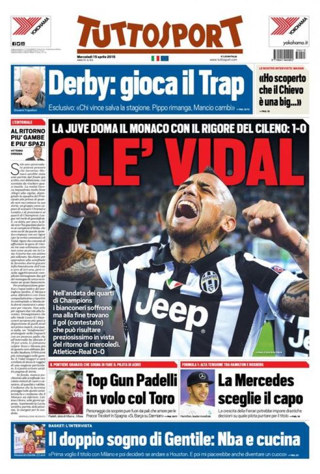 Prima pagina Tuttosport (Fonte: giornalone.it) 