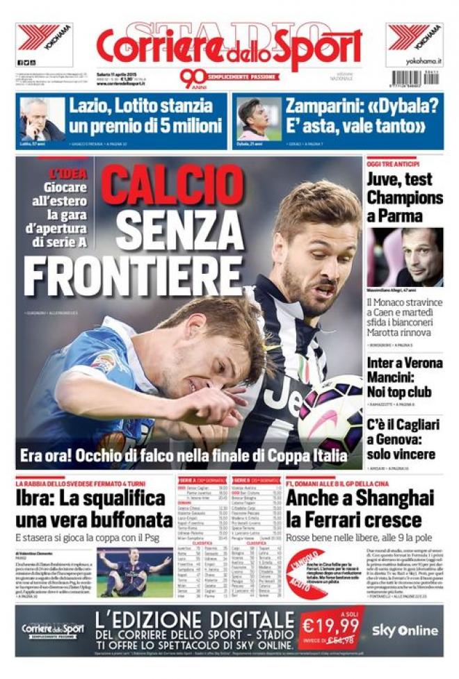 Prima pagina Corriere dello Sport (Fonte: giornalone.it) 