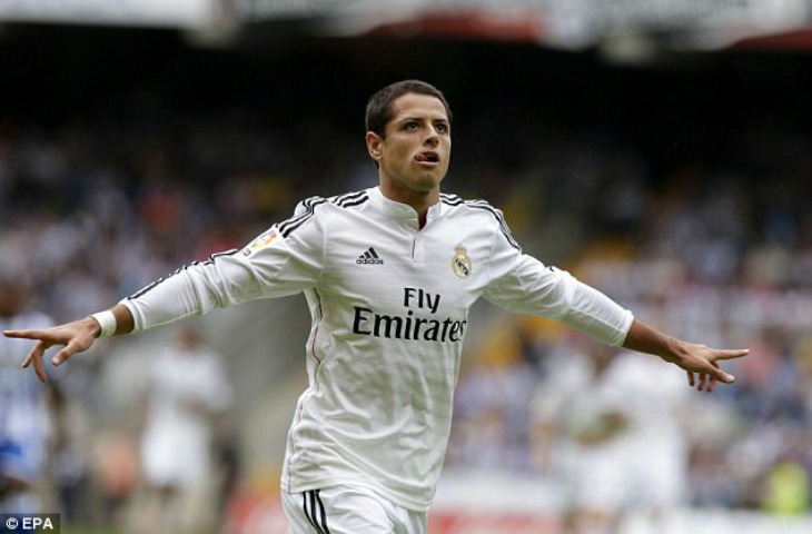 Javier Hernandez esulta dopo un gol (Fonte: www.dailymail.co.uk)