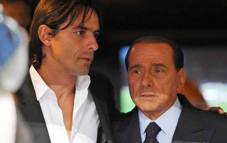 Silvio Berlusconi e Filippo Inzaghi (fonte foto: www.sport.sky.it)