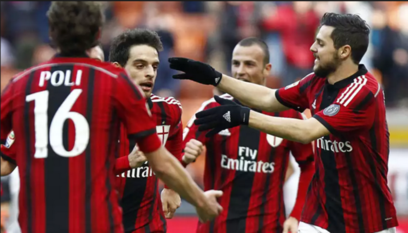 L'esultanza dei Milan dopo il gol di Bonaventura al Cesena, fonte foto corrieredellosport.it