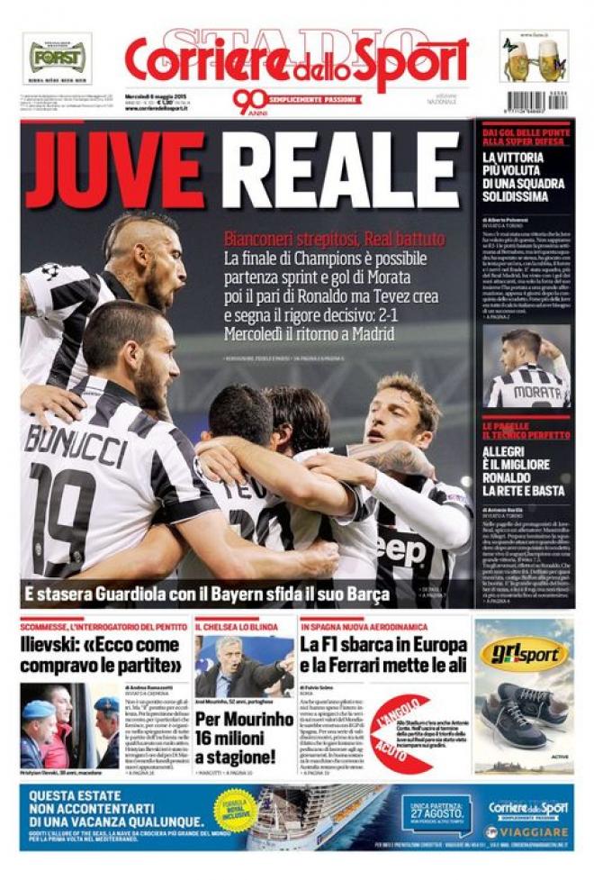 Prima pagina del Corriere dello Sport (Fonte: giornalone.it) 