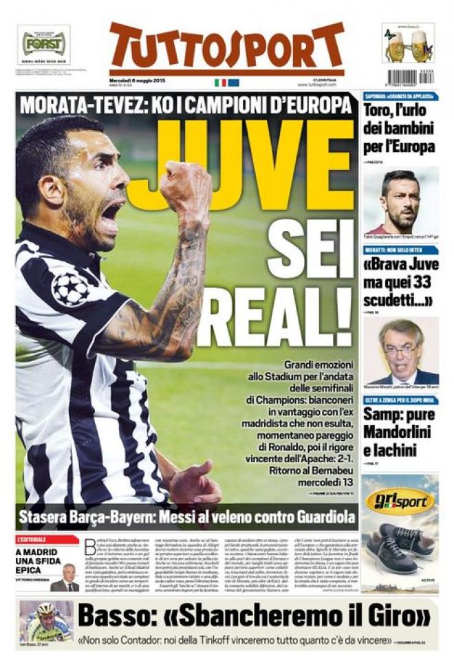 Prima pagina Tuttosport (Fonte: giornalone.it) 