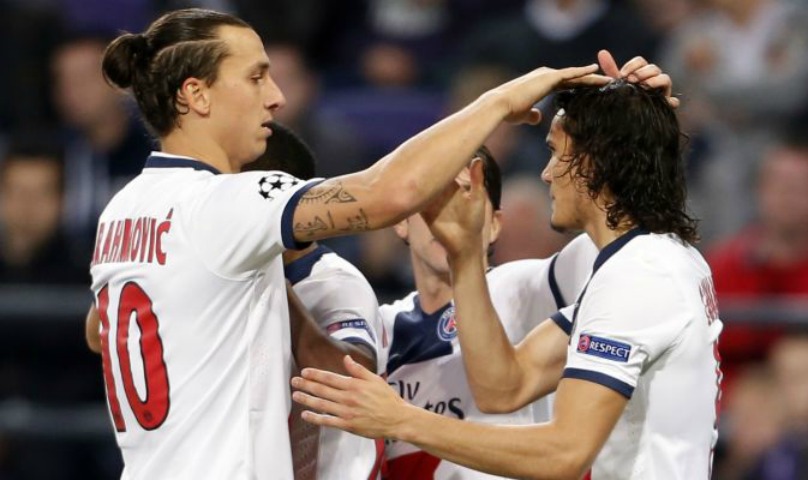 Cavani e Ibrahimovic esultano dopo un gol (Fonte: www.tuttosport.com) 