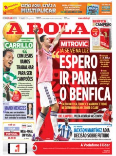 La prima pagina di A Bola (giornalone.it)