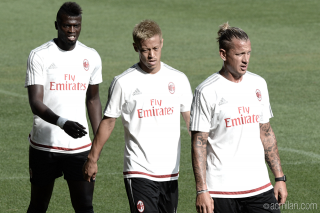 Niang, Honda e Mexes in allenamento, fonte foto acmilan.com
