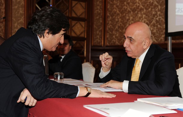 Adriano Galliani, amministratore delegato del Milan, e Urbano Cairo, presidente del Torino