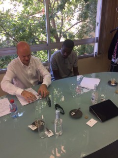 Marco Fassone e Geoffrey Kondogbia (Twitter Fabrizio Romano)