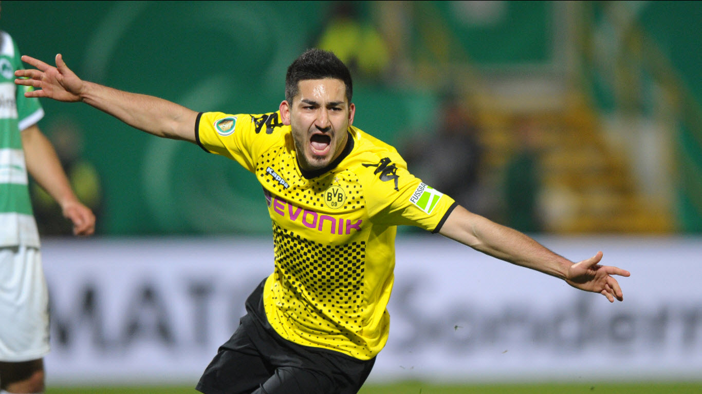 Ilkay Gundogan esulta dopo un gol (Fonte: ilblogdelcalciomercato.blogspot.com) 