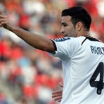 Valencia's Rami celebrates after scoring a goal against Mallorca during their Spanish first division soccer match at Iberostar stadium in Palma de Mallorca -0OUX1574.jpg-