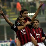 Rivaldo of AC Milan celebrates