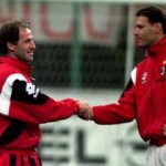 FRANCO BARESI GREETS MARCO VAN BASTEN