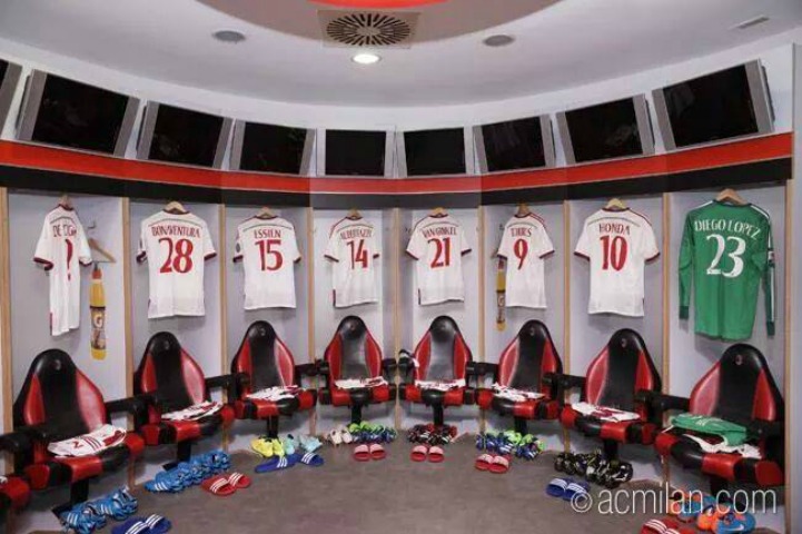 Spogliatoio del MIlan (Fonte: acmilan.com)