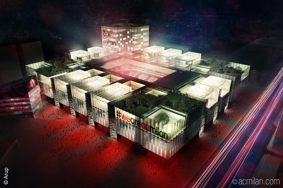 Il progetto del nuovo stadio rossonero (fonte foto: acmilan.com)