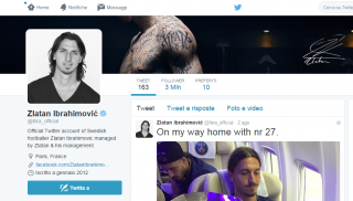 Profilo Twitter Zlatan Ibrahimovic