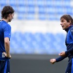 Riccardo Montolivo, capitano del Milan e Antonio Conte con la la maglia dell'Italia