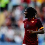 ROME, ITALY - SEPTEMBER 26: Gervinho of AS Roma celebrates after scoring the team's third goal during the Serie A match between AS Roma and Carpi FC at Stadio Olimpico on September 26, 2015 in Rome, Italy. (Photo by Paolo Bruno/Getty Images)