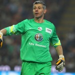 MILAN, ITALY - MAY 04: Francesco Toldo gestures during the Zanetti and friends Match for Expo 2015 at Stadio Giuseppe Meazza on May 4, 2015 in Milan, Italy. (Photo by Marco Luzzani - Inter/Getty Images)