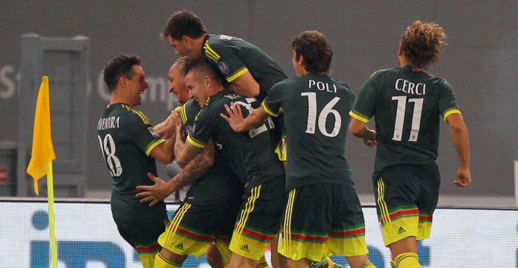 Il Milan festeggia un gol