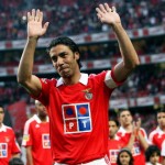 Benfica's Rui Costa waves to the crowd b